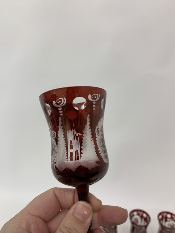 Image 1 of Set di 8 bicchieri e vasi di cristallo Egermann Bohemian