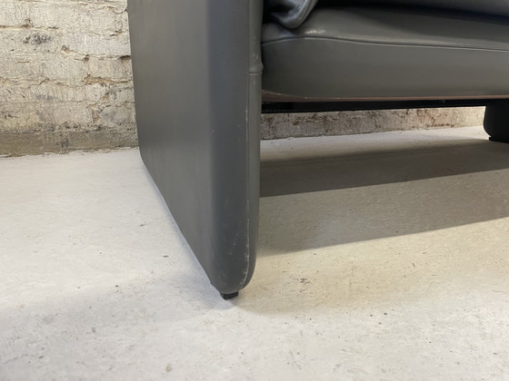 Image 1 of De Sede DS 61 Bank met poef grijs leer vintage