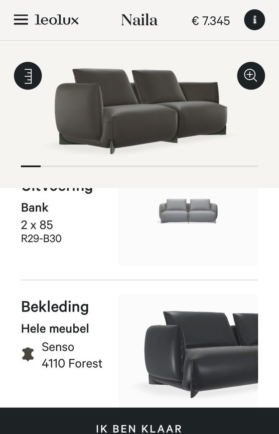 Image 1 of Modello di divano Leolux Naila in esposizione nella foresta Senso