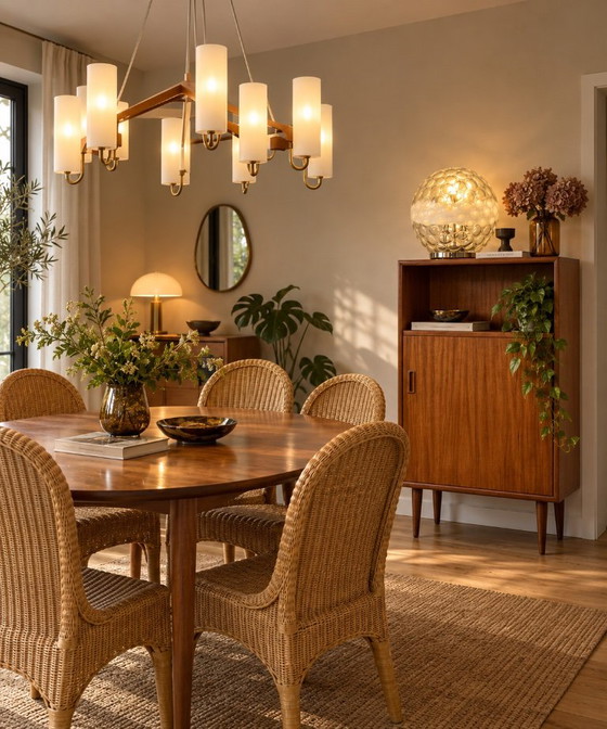 Lampadario Scandinavo Östen Kristiansson Per Luxus Svezia – 10 Luci – Anni '60 – Wood (photo 3 of 15)
