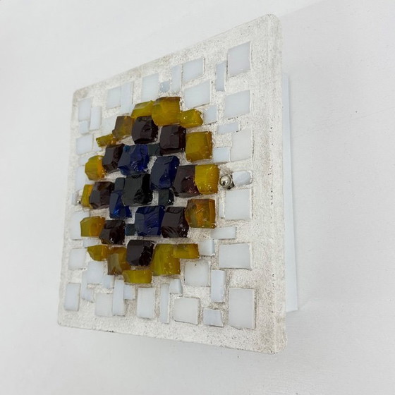 Image 1 of Brutalistische Wandleuchte aus Glas und Harz, 1970er Jahre, Deutschland