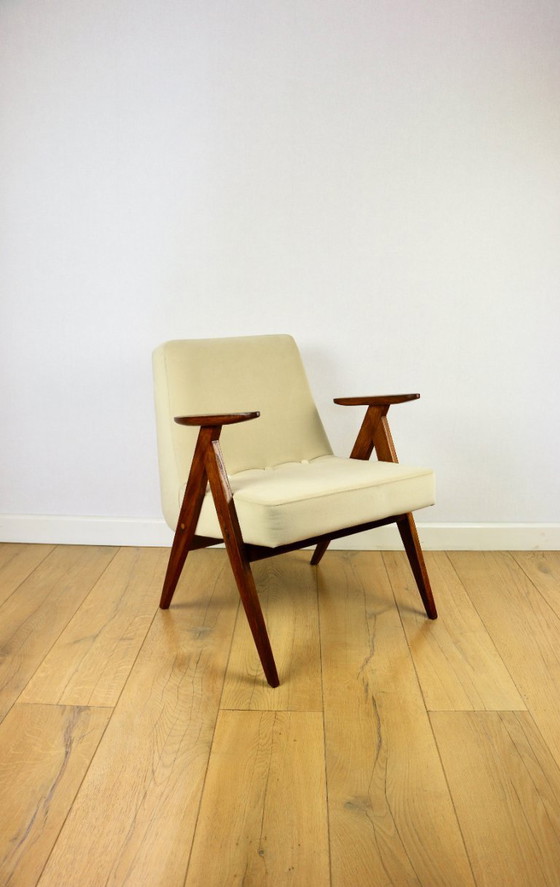Image 1 of Sessel Chierowski 366, 1970er Jahre, beige, dunkle Eiche