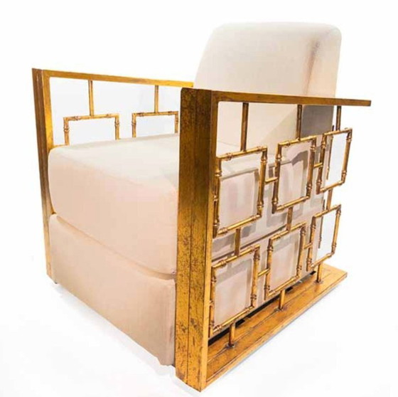 Image 1 of Pair of Bamboo Bergère Armchairs