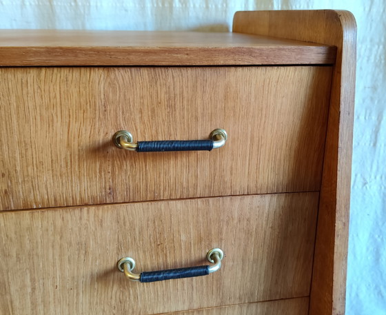 Cassettiera in Legno con Piedini a Compasso - Anni '50/'60 – Cassettiere, Wood (photo 9 of 10)