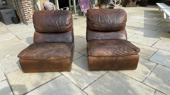 Ensemble de Fauteuils Vintage en Cuir de de Sede, années 1970 – Leather, Design (photo 3 of 8)