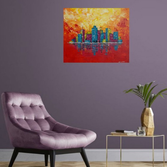 Image 1 of Manhattan Color – Tableau original de 2Luss'Art, format 12F horizontal