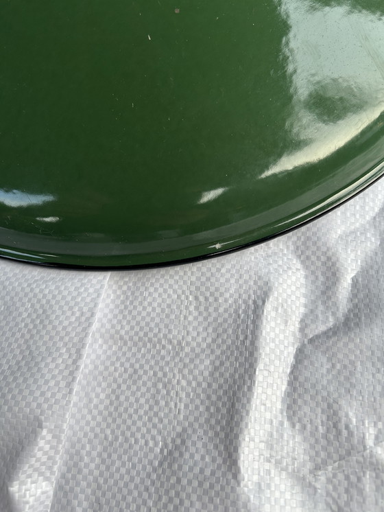 Image 1 of Paralume in smalto verde anni '20