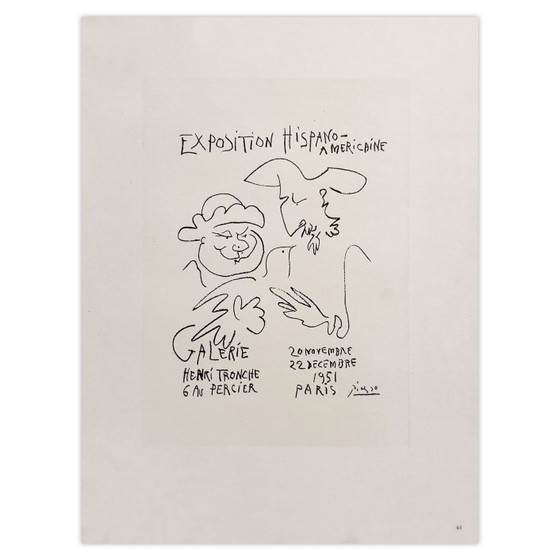Image 1 of Pablo PICASSO AF 1951 - Exposition Hispano-Américaine III poster 1959