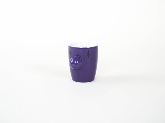 Image 1 of Taza de porcelana morada, diseño danés, década de 1970, fabricada por HOPTIMIST.