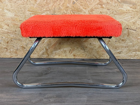 Image 1 of 60er 70er Jahre Hocker Ottomane Sitzhocker Fußhocker mit Leiter Space Age Orange