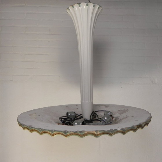 Grande lampada Art Déco in gesso, 70 cm di diametro, inizio XX secolo – Lampade a sospensione, Altro (photo 4 of 14)