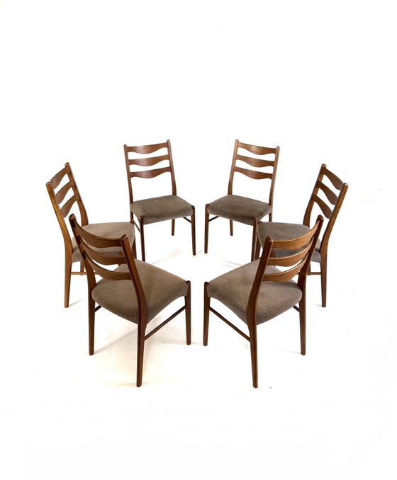 Image 1 of 6x vintage eetkamerstoel, Arne Wahl Iversen ‘60