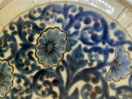 Grote Bernardaud Limoges schaal - "Versailles" model - 31 cm - Polychrome en gouden decoratie - 1900-1927 (photo 8 of 30)