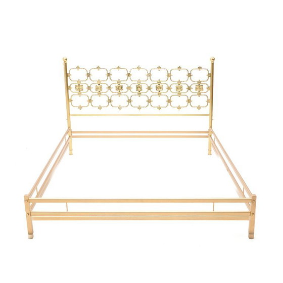 Image 1 of Letto con testiera in ottone di Luciano Frigerio, anni '70
