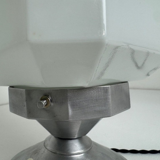Antique Small Table Lamp, Vintage Art Deco – Glass (photo 5 of 14)