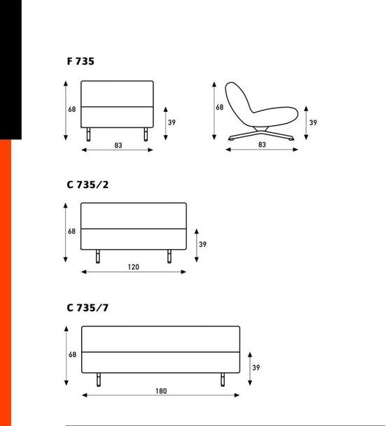 Image 1 of Artifort C735/7 (Tara) - Set of 2 benches