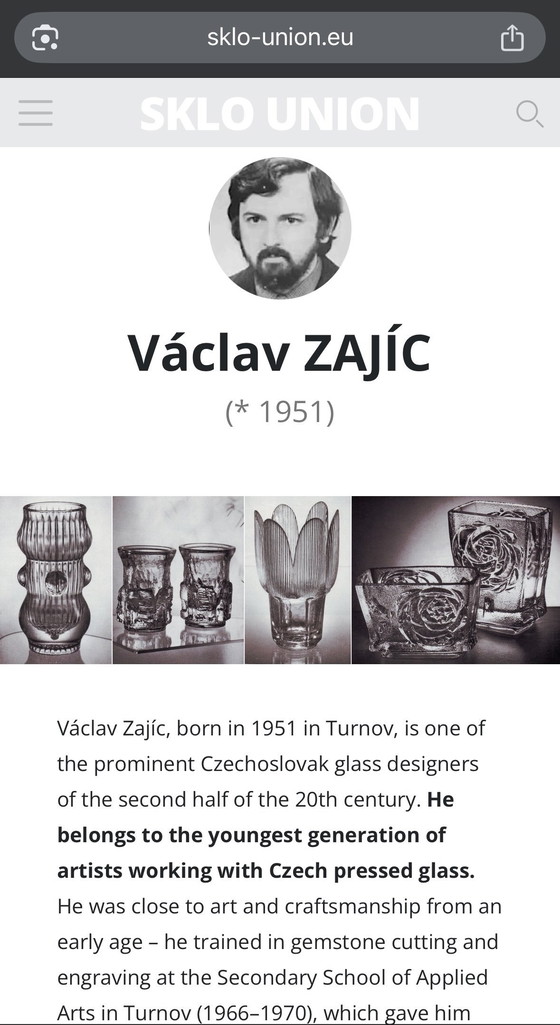 Image 1 of Vintage Sklo Union 'Mesto' set - brutalist Czech glass design by Václav Zajíc 1970s