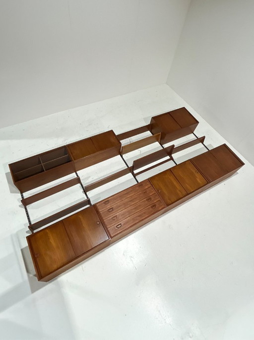 Sistema di pareti modulari in teak di Kai Kristiansen, danese, anni '60. – wandkast, Wood