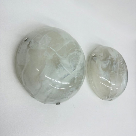 Image 1 of Paire d'encastrés hillebrand en verre de Murano, 1970