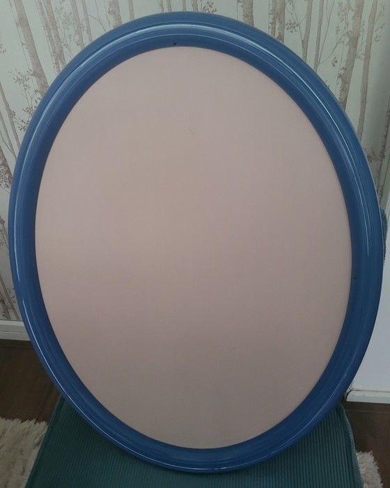 Image 1 of Specchio ovale blu vintage Curver, anni '70