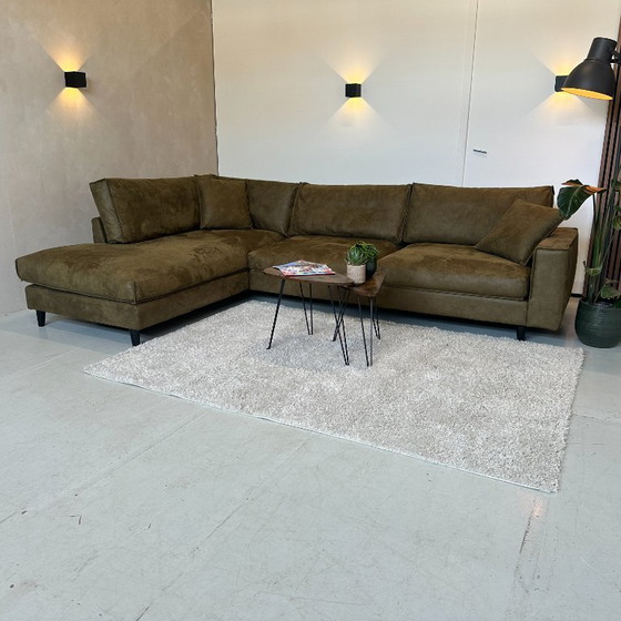 Image 1 of Hoekbank olijfgroen 308x210cm