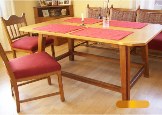 Unique oak dining room – Dining set, Metal, Textile (photo 2 of 5)