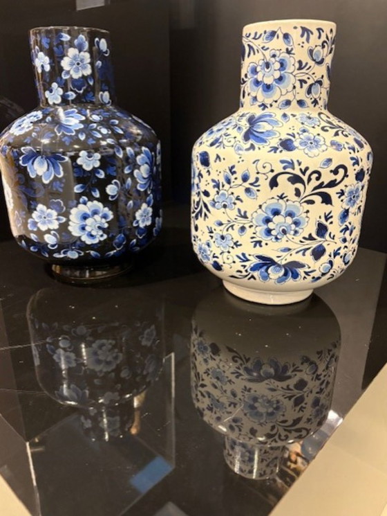 Image 1 of Vaas Heinen Delfts Blauw - Witte/blauwe vaas