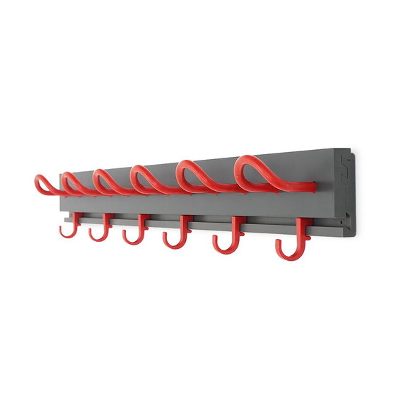 Image 1 of Black and red coat stand by Anna Castelli for Kartell, 1970s