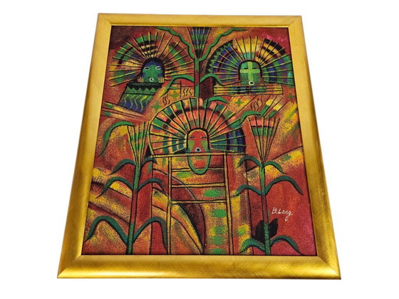 Image 1 of B. (Benjamin) Lang - Ohne Titel - Abstrakt - Acryl auf Leinwand - signiert - 1970er Jahre