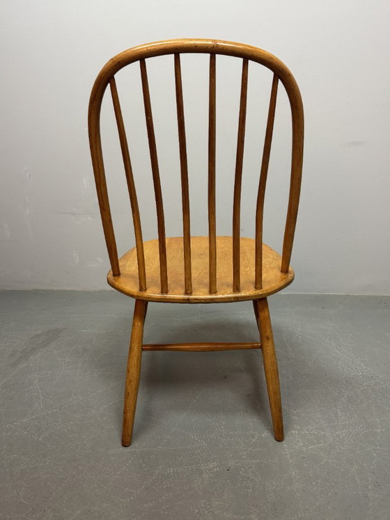 Image 1 of Set of 4 Mid-Century Design Spindle Back Dining Chairs by Bengt Akerblom & Gunnar Eklöf for Nässjö Stolfabrik, Sweden 1950s.