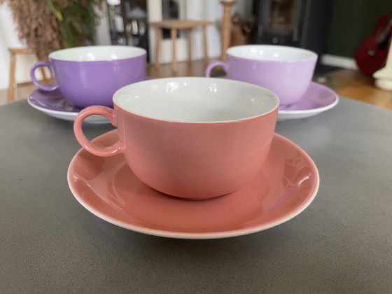 Image 1 of Kop en schotel Arzberg en Douwe Egberts kleur