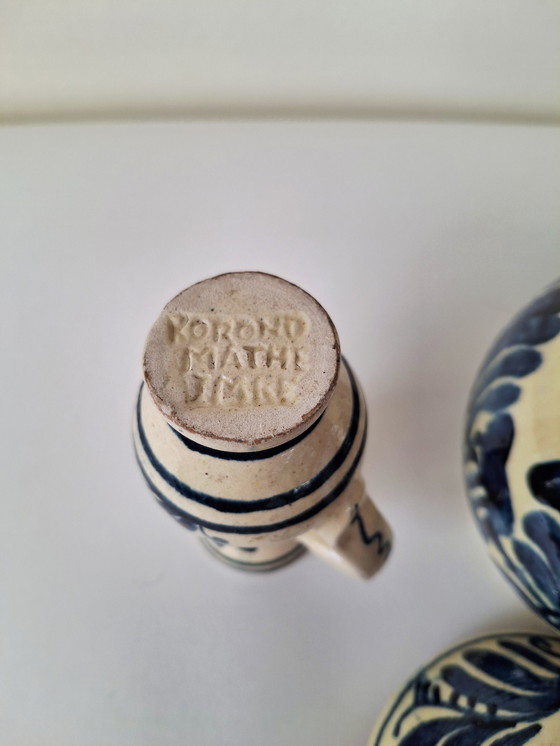 Image 1 of Ambachtelijk Korond Aardewerk Set (2 stuks) | Transsylvanische Volkskunst | Handgeschilderd