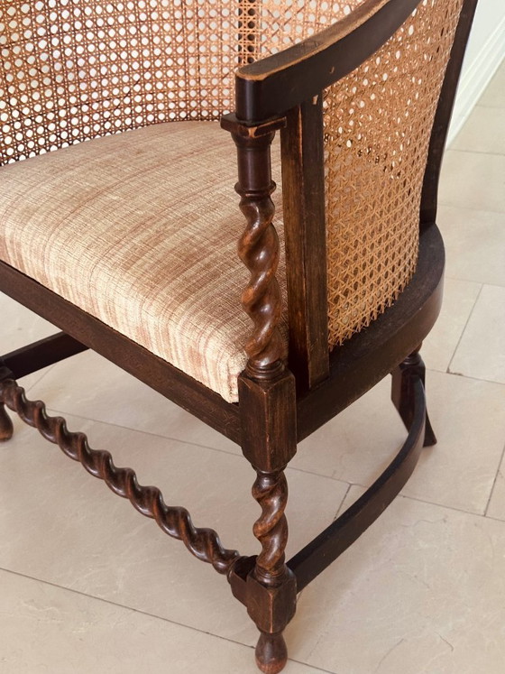 Image 1 of Poltrona bergère con struttura a rete, sedia da ufficio antica