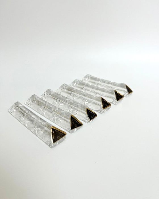 Image 1 of Ensemble de 6 repose-couteaux en cristal vintage