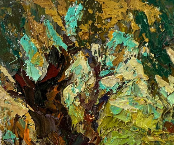Original Oil Painting Nature Day Landscape In The Shade Of The Trees – Paintings & Drawings, Canvas (photo 7 of 8)