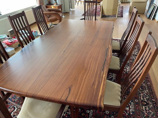 Table de salle à manger en bois de Jarrah australien avec 8 chaises