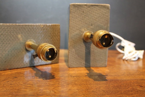 Image 1 of Paire asymétrique de lampes de table néo-brutalistes