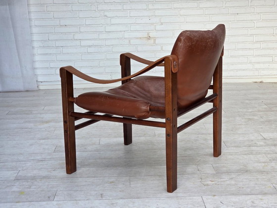 Image 1 of 1970s, Danish armchair model "Safari" by Skippers Furniture, furniture leather.