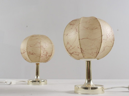 Lampes de table Cocoon de style Mid-Century par Goldkant, conçues par Friedel Wauer, Allemagne, années 1960