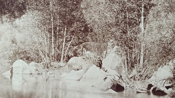 Image 1 of Carleton E. Watkins (1829–1916) Self portait on stone, Yosemite park.