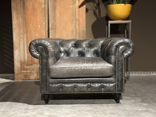 Chesterfield Club Armchair Anthracite Gray