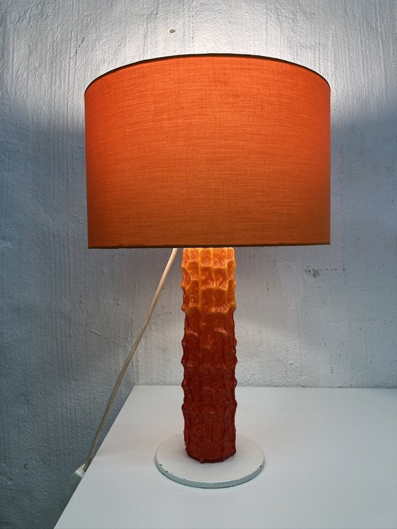 Image 1 of 70er Jahre Tischlampe in Orange Space Age Design
