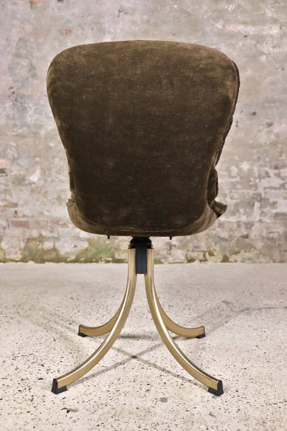 Image 1 of 2 fluwelen draaistoelen van Gastone Rinaldi voor Rima