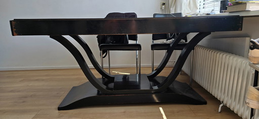 Black Art Deco Dining Table Extendable