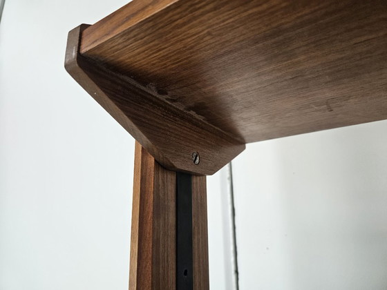 Image 1 of 1960s teak floor/sky bookcase with shelves and compartment