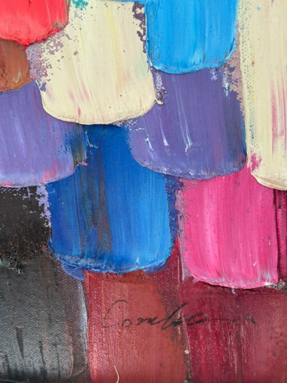 Image 1 of Modern Abstract Acrylverfschilderij (100 x 100) 2 stuks