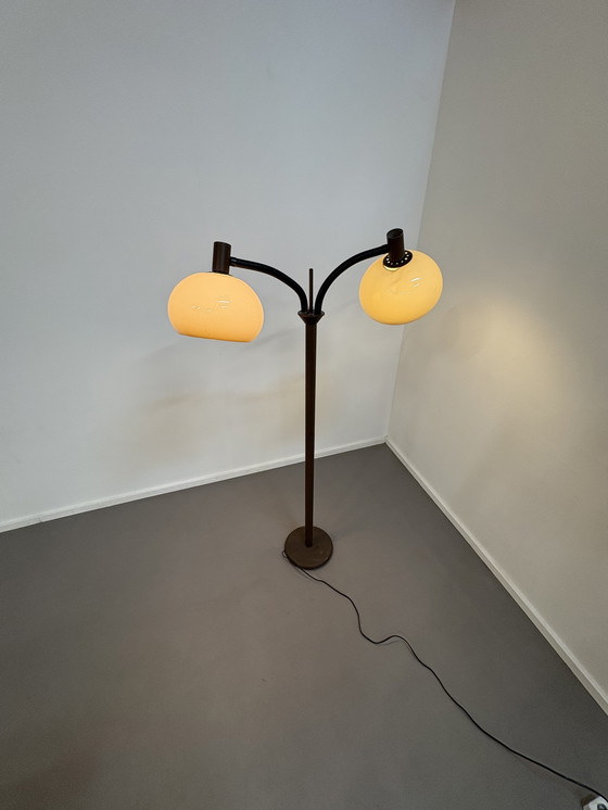 Image 1 of Vintage Dijkstra Vloerlamp avec deux bollen spaceage, à part schakelbaar jaren'60