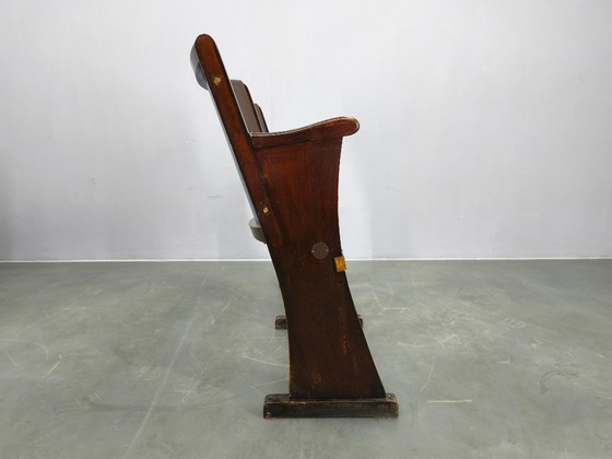 Image 1 of 1940s Thonet Cinema Double Seat, Beech Wood Theater Bench