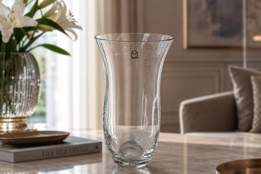 Vintage ICHENDORF Crystal Centerpiece Vase – Handarbeit – H 30cm