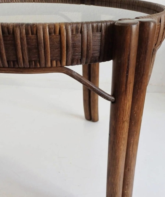 Tavolo in rattan con piano in vetro fumé – Tavolini, Glass (photo 3 of 5)